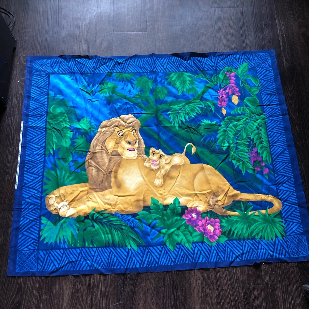 Vintage Disney Lion King Quilt Panel Fabric